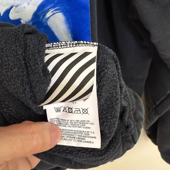 Off White Funnel Neck Sweatshirt tee FW19 in Black S Virgil Abloh - Picture 9 of 11